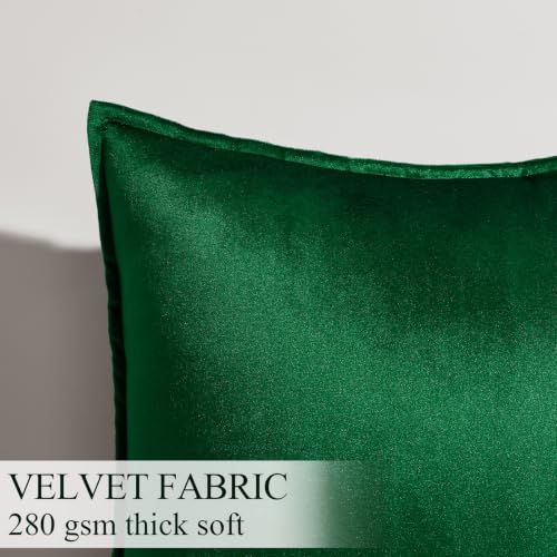 GIGIZAZA Green Velvet Lumbar Throw Pillow Covers 12x20 Inch Pack of 2 - color: Green, size: 20" x 12" (Pack of 2)