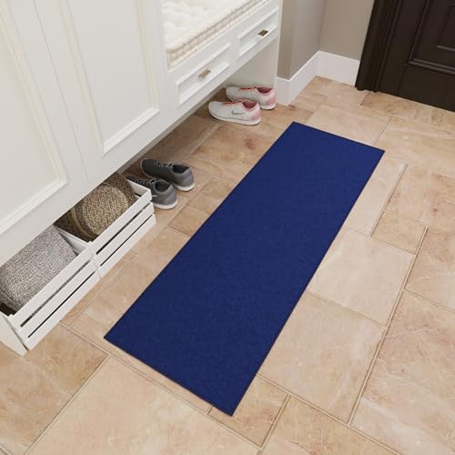 Ottomanson 2x5 Kitchen Runner – Non-Slip Hallway Runner Rug - color: Navy Blue