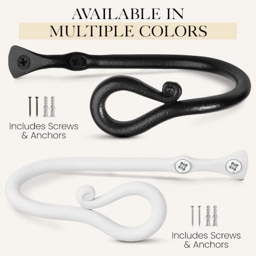 RTZEN Metal Curtain Tiebacks, Drapery Holders for Wall, 2 Pcs - size: Medium, style: Loophole