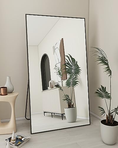 Koonmi 71"x30" Floor Mirror Full Length, Large Black Mirror - color: Black, size: 71"L x 31"W
