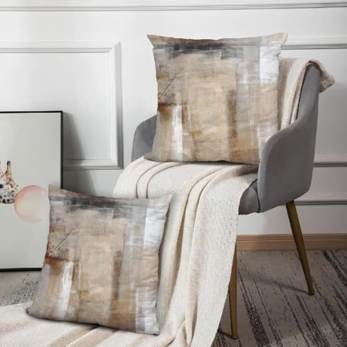 Throw Pillow Covers for Couch, 18x18 Inch, Set of 2, Beige - color: Beige, size: 18" x 18" (Pack of 2)