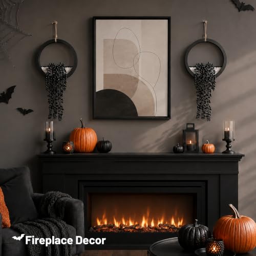 Der Rose 2 Pack Hanging Artificial String of Pearls for Halloween Decor - color: Dark Black, size: 7.87"W * 16"H