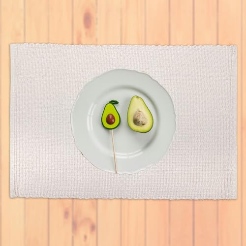 Urban Villa Two Tone Placemat Cotton Tablemat 14x20 (Set of 6) Beige - color: Beige, size: 14" x 20"