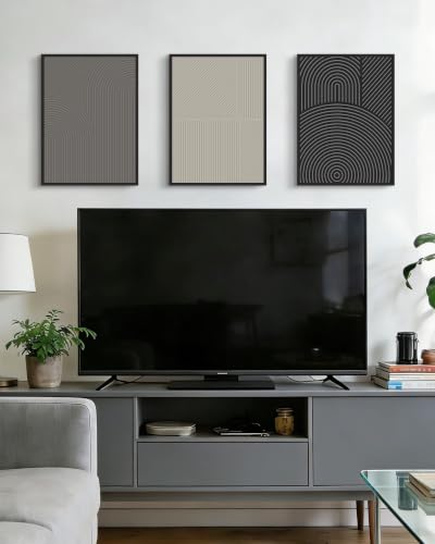 Drsoum Minimalist Abstract Wall Art Framed Modern Boho Neutral Line Wall Decor Mid Century Geometric Artwork Bedroom Living Room 11x14in Black Framed - color: Tree Rings, size: 14L" x 11W", Black Framed