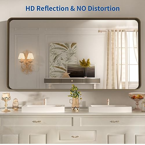 WEER Bathroom Vanity Mirror Bronze 55X30 Inch - color: Bronze, size: 55"L x 30"W