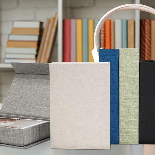 Vienrose Small Photo Storage Box, 5"x7", Linen Postcard Keeper, Beige - color: Beige, size: 5"x7"