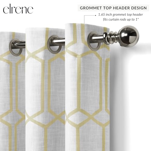 Threadmade Kaiden Geometric Room Darkening Window Curtain, Light Gold - 52" W x 95" L - color: Light Gold, size: 52"W x 95"L (Pack of 1)