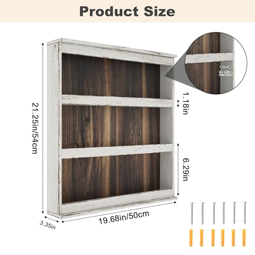 Nisorpa 3 Tier Spice Rack Wall Mount,19.68 x 3.35 x 21.25 Inches - color: Paulownia