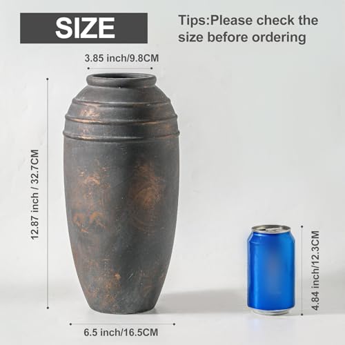 Large Ceramic Flower Vase,12.87 Inch Tall Vase for Home Decor - color: 101-4-12.87in
