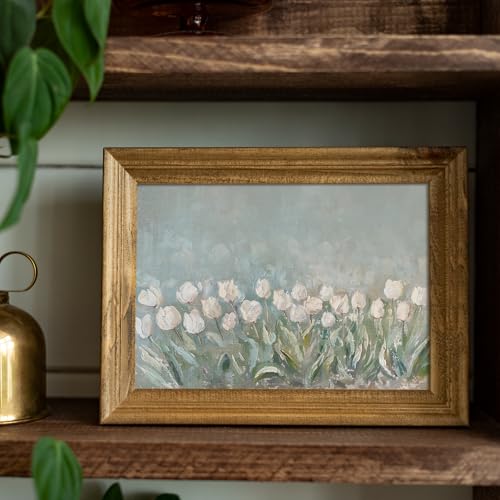 uniro Vintage Tulip Flower Summer Wall Art Decor, White Floral Spring Oil Painting Poster, Botanical Garden Farmhouse Decor, French Country Print - 8x10 Unframed - color: Tulip, size: 10"L x 8"W
