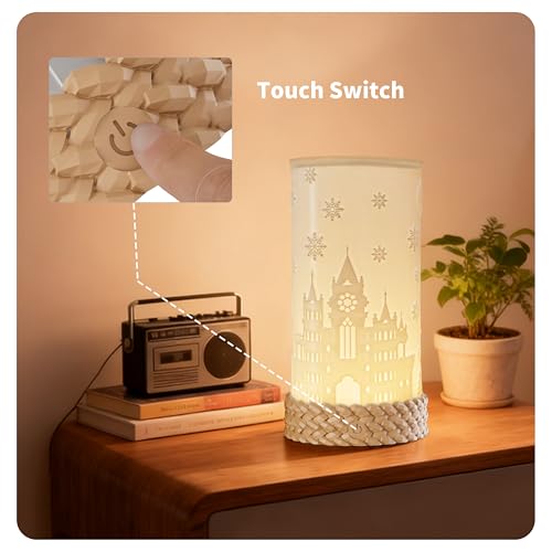 Rotatable Cordless Table Lamp, 3 Color Temperature Bedside Lamps with USB C Charging, Touch Control Rechargeable Battery Powered Nightstand Lamp for Bedroom, Nursery, Home Decor - color: Khaki Base - L001A