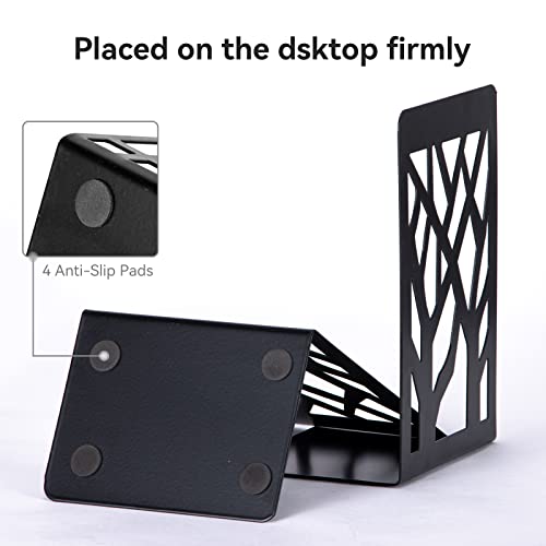 Book Ends, Bookends, Bookends for Shelves, Bookend, Book Ends for Heavy Books, Black Metal Book Shelf Holder Home Decorative, Book Stoppers for Shelves, Bookend Supports 5 Pair - size: Black-5 Pair