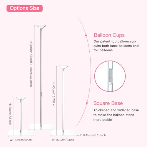 TekXYZ Acrylic Balloon Stand for Table Centerpiece, Adjustable 10-Pack - color: 10 Pack