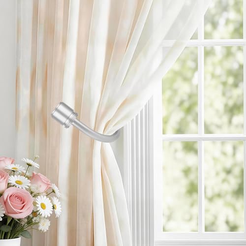 HOTOZON Curtain Holdbacks 2 Pack for Windows, Silver(1 Pair/2 Pack), Small - color: Silver, size: Small