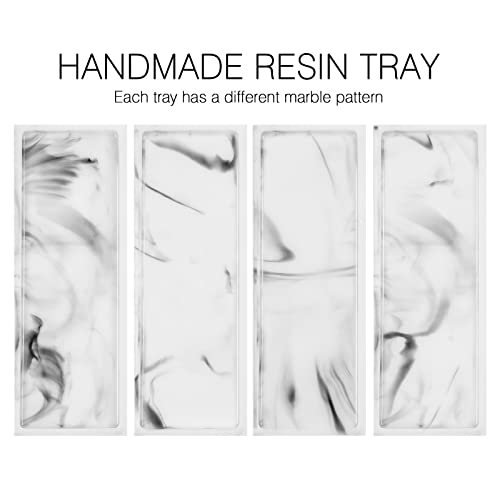 Luxspire Marble Tray for Soap Dispenser Perfume Jewelry, S, Marble White - color: B - White Marble, style: Small