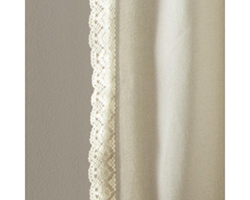 Lush Decor Rosalie Light Filtering Window Curtain Panel Set- Pair- Vintage Farmhouse & French Country Style Curtains - Timeless Dreamy Drape - Romantic Lace Trim - 54" W x 84" L, Ivory - color: Ivory, size: 54"W x 84"L (Pack of 2), style: Window Panel