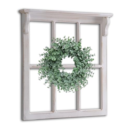 Sintosin Farmhouse Window Frames Wall Decor 29 X 30 Inch, Distressed White - color: White, 29.1" x 30.3"