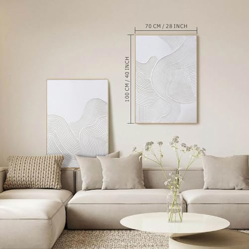 Zessonic Neutral Abstract 3D Textured Hand-Painted Thick Wall Art,28"x40"x2 - color: Tan, size: 28" x 40"