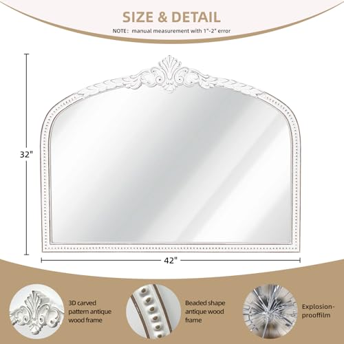 32x42 Inch Vintage Wide Arched Wall Mirror - color: D - Arch - 32x42 in