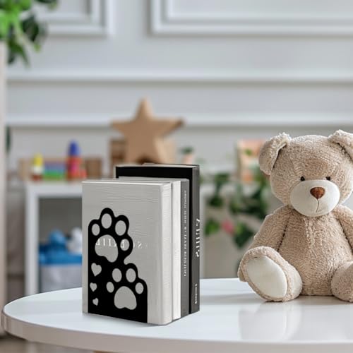 Peacoblue 5.3"x4.3"x6.1" Metal Bookends, Heavy Duty Book Ends for Shelves - style: Atom