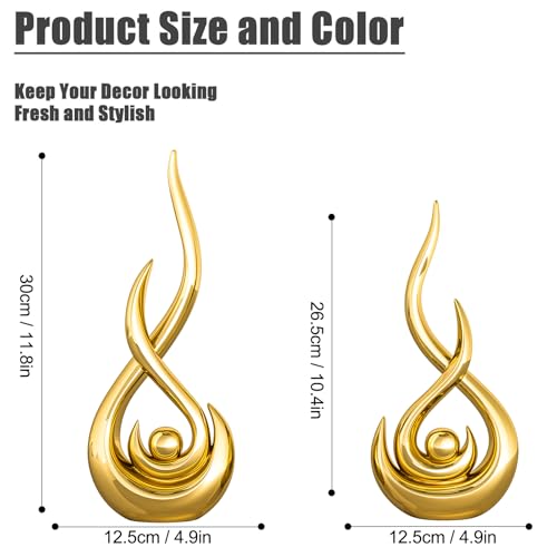 XMGZQ Modern Abstract Art Home Decor Accent,Contemporary Statues Coffee Table Decor for Living Room,Table Centerpieces for Dining Room,Ceramic Sculptures Knick Knacks for TV Stand Show Piece (Gold) - color: Gold
