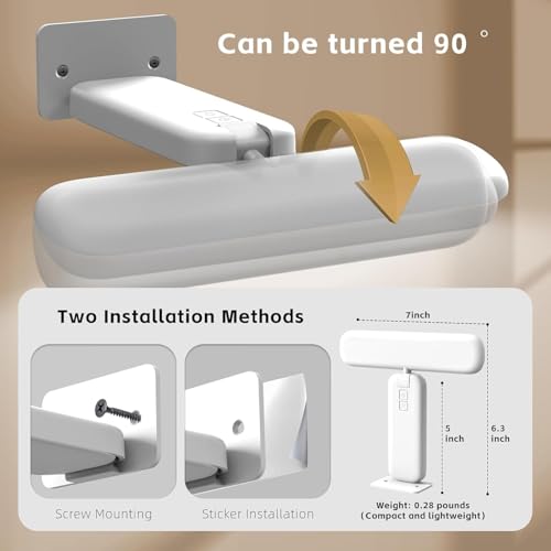 NARUNDREN Rechargeable Picture Lights for Wall with Remote-2PC(White) - color: White