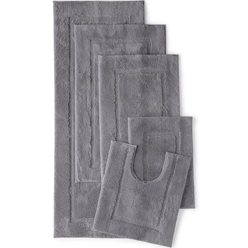 Lands' End Non Skid Bath Rug Rich Steel 23" x 39" - color: Rich Steel, size: 1'11" x 3'3"