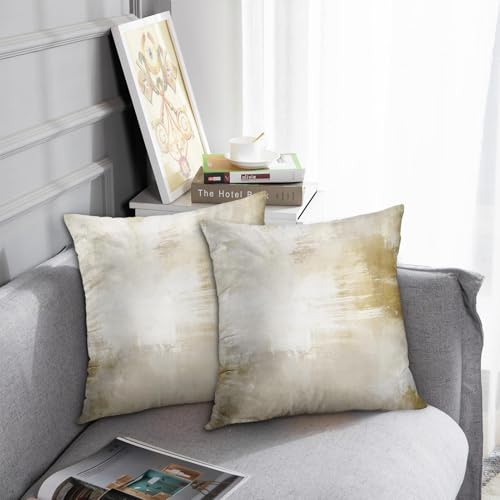 Britimes Throw Pillow Covers Set of 2, 18 x 18 Inch, Grey Light Yellow - color: Grey, size: 18" x 18" (Pack of 2)