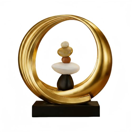 Gold Sculptures Decor for Modern Home Shelves Fireplace Mantel - color: Gold and Multicolored