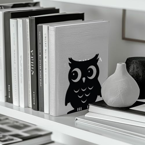 Peacoblue 5.3"x4.3"x5.9" Metal Bookends, Heavy Duty Book Ends for Shelves - color: Owl
