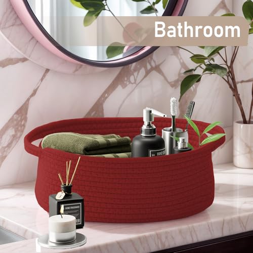 JMvicyroam Small Woven Basket, Empty Gift Basket, Red/1 Pack - color: Red, size: 1 Pack