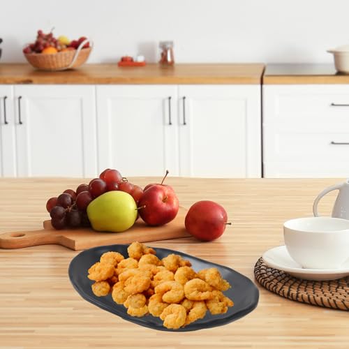 Black Dish Tray Trinket Ring Holder Bowl Key Bowl 7.60 Inch Oval | for Entryway Table Office Home Table Decor - size: 7.60 Inches