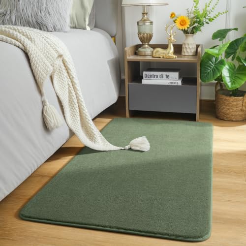 Amearea Modern Washable Runner Rugs, 2x4 Sage Green Bedroom Runner Rug - color: Sage Green, size: 2' x 4' (Runner)