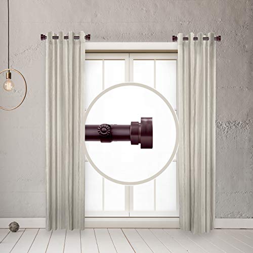 1 inch Side Curtain Rod 12-20 inch (Set of 2) - Mahogany - color: Mahogany