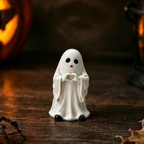 1 Pcs Halloween Figurine Heart Ghost Resin Statues - color: Styl 22