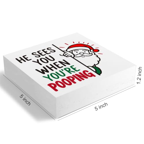 Christmas Bathroom Decor, Funny Santa Wooden Box Sign, Pink Toilet Decor - color: C-bathroom-2