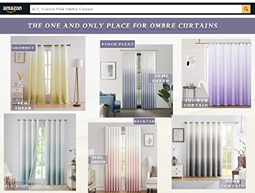 Central Park Ombre Semi Sheer Curtain, Cream White to Lavender, 40"x63"x2 - color: Lavender/ Purple, size: 40"W x 63"L (Pack of 2)