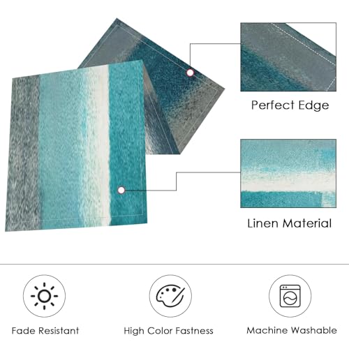 ArtSocket Table Runner and Placemats Set of 6, Teal Blue Green - color: Abstract Green