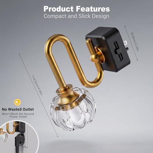JandCase Night Light, Night Lights Plug into Wall, Glass LED Nightlight - color: Pumpkin Flower