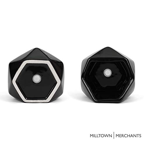 Succulent Wall Planters - Wall Vases - Black Ceramic Wall Mounted Planters - Succulent Plant Pots - Hanging Vases for Living Wall (2 Pack/Geometric/Black) - color: Small Black Geometric