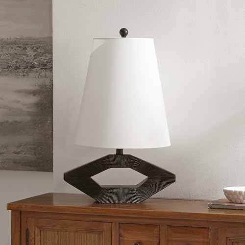 SAFAVIEH Lighting Collection Praia Black Resin 25-inch Table Lamp for Bedroom, Living Room, Home Office, Desk, Nightstand (LED Bulb Included)