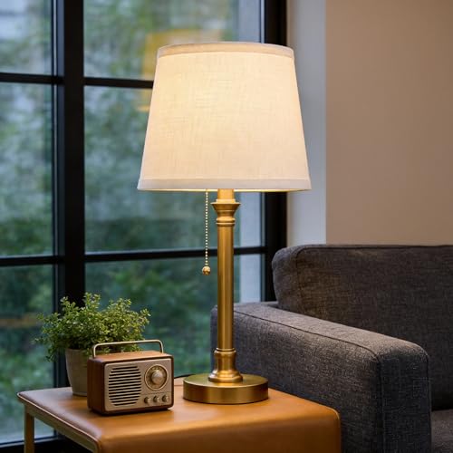 Oneach 19.5” Brass Gold Small Table Lamps Set of 2 for Living Room Bedroom - color: Gold