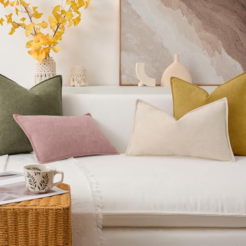 Kevin Textile Soft Waterproof Lumbar Pillow Cover 14"x20" 1 Pack, Beige - color: Beige, size: 20" x 14" (Pack of 1)