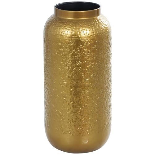 Deco 79 Metal Decorative Vase Textured Hammered Centerpiece Vase, Flower Vase for Home Decoration 9" x 9" x 19", Gold - size: 9" x 9" x 19"