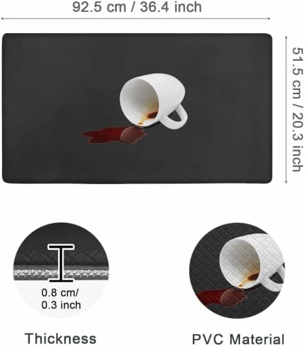 Kitchen Floor Mat 36x20in Waterproof Anti-Fatigue Kitchen Mats - color: Spilled Coffee