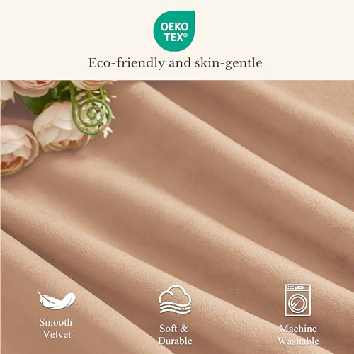 StangH Blush Beige Velvet Window Valance 52x18 Inch, 1 Panel - color: Blush Beige, size: 52"W x 18"L (Pack of 1)