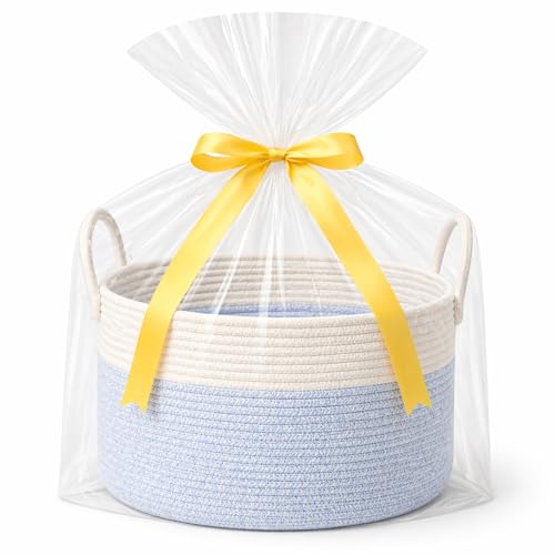 Extra Large Gift Basket Empty to Fill, 32L, Light Blue and White - color: White Blue, size: Large