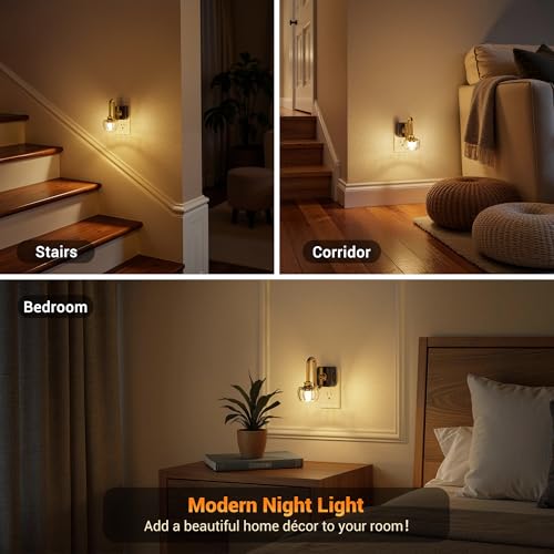 JandCase Night Light, Night Lights Plug into Wall, Glass LED Nightlight - color: Pumpkin Flower