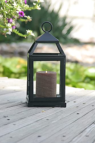 Hosley 12 Inch High Clear Glass and Iron Classic Style Lantern Ideal Gift for Festivities Parties Weddings Aromatherapy and Spa Settings O3 - color: Brown, size: 12" High