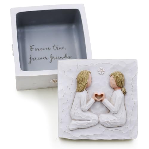 Best Friend Keepsake Box, Sculpted Hand-Painted Keepsake for Women, Sister Gifts - style: Best friend gifts for women